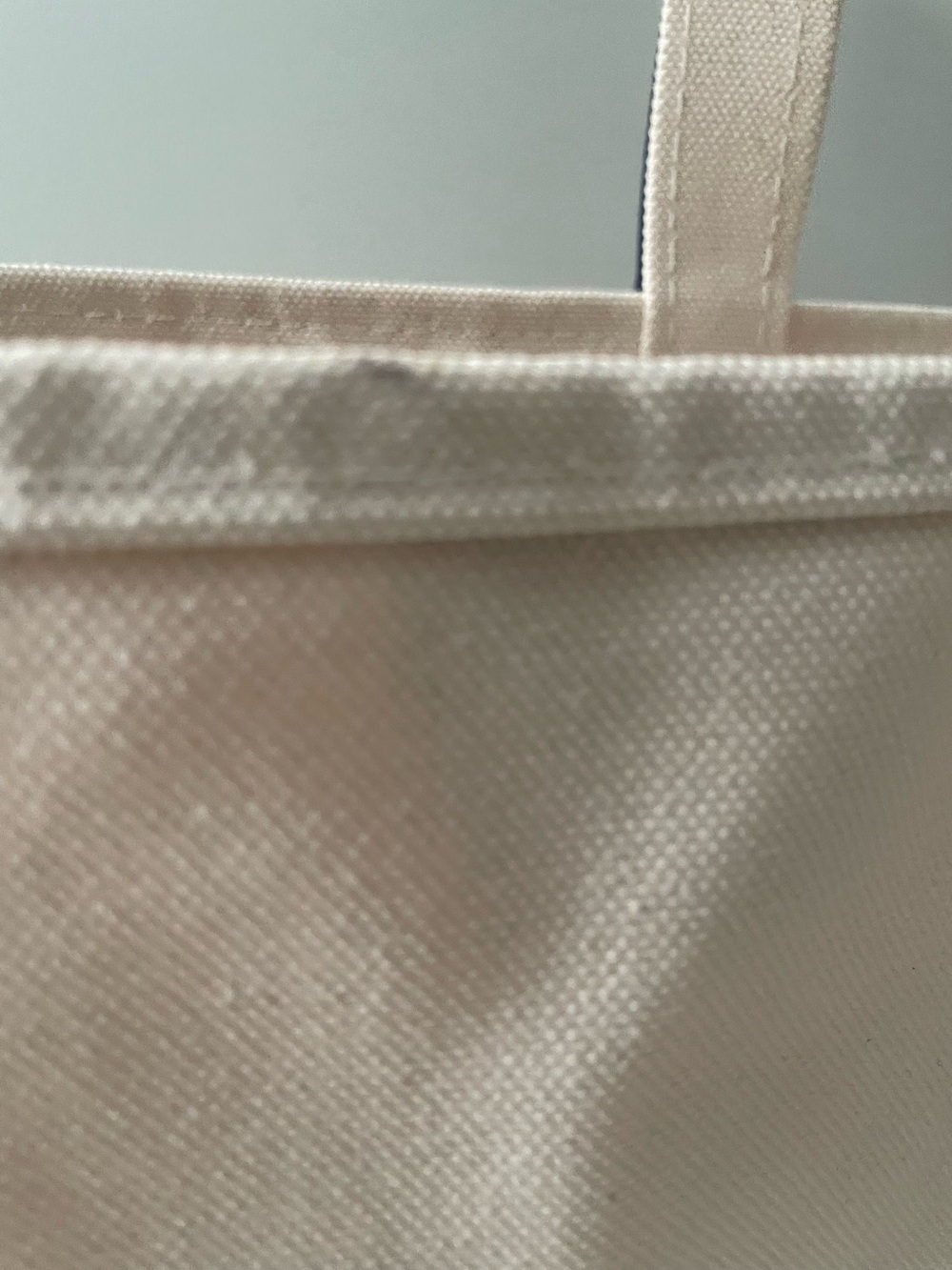 L. L. Bean Boat and Tote Large Canvas Tote Cream and Navy - Picture 11 of 13